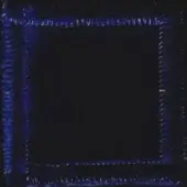 Textured blue frame surrounds black space, featuring vertical stroke patterns and varied color intensity, with “swan > fabric” text overlay.